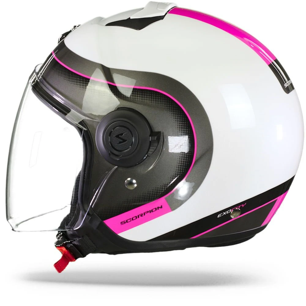 Scorpion EXO-City Roll Pearl White-Pink Jet Helmet - Image 6