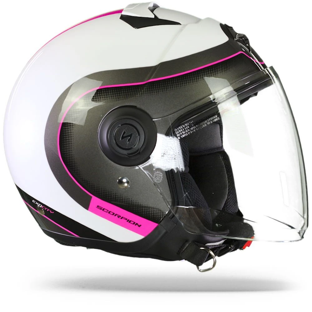 Scorpion EXO-City Roll Pearl White-Pink Jet Helmet - Image 4