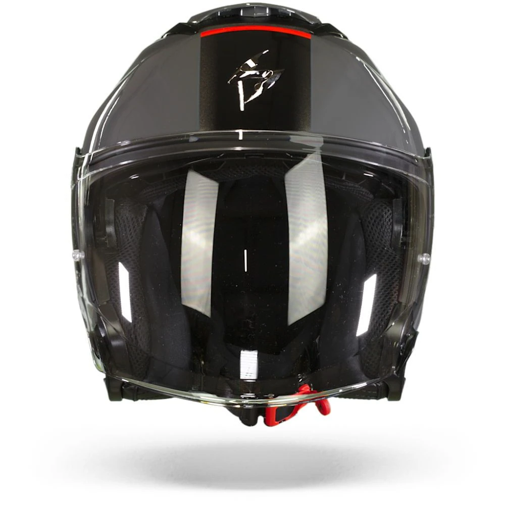 Scorpion EXO-S1 Essence Cement Grey-Black-Red Jet Helmet - Image 2