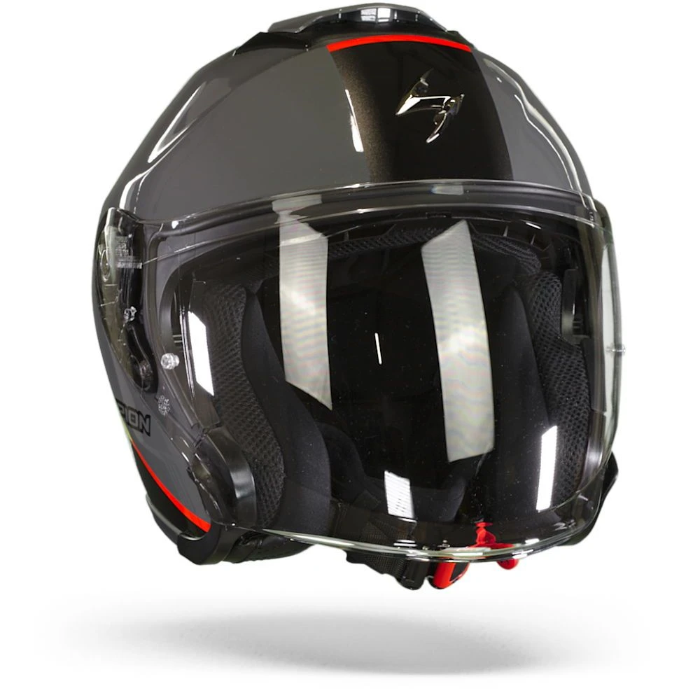 Scorpion EXO-S1 Essence Cement Grey-Black-Red Jet Helmet - Image 3