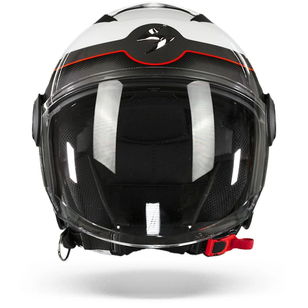 Scorpion EXO-City Roll Pearl White-Red Jet Helmet - Image 2