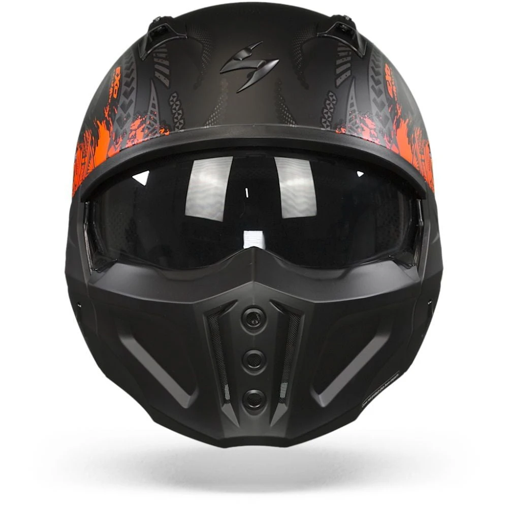 Scorpion Covert-X Tattoo Matt Black-Red Jet Helmet - Image 2