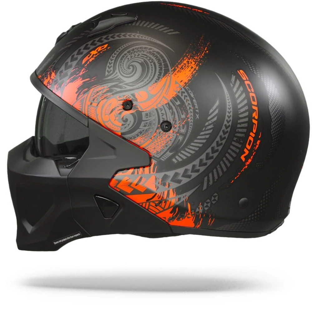 Scorpion Covert-X Tattoo Matt Black-Red Jet Helmet - Image 6