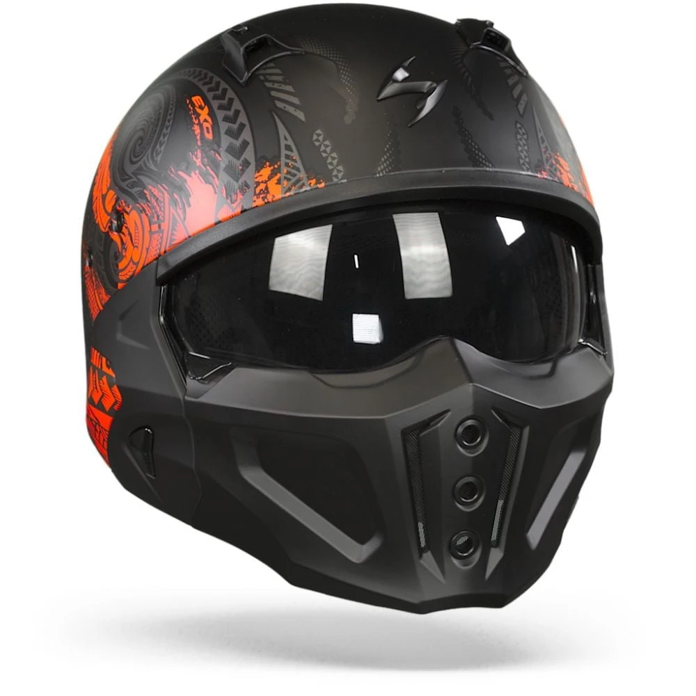 Scorpion Covert-X Tattoo Matt Black-Red Jet Helmet - Image 3