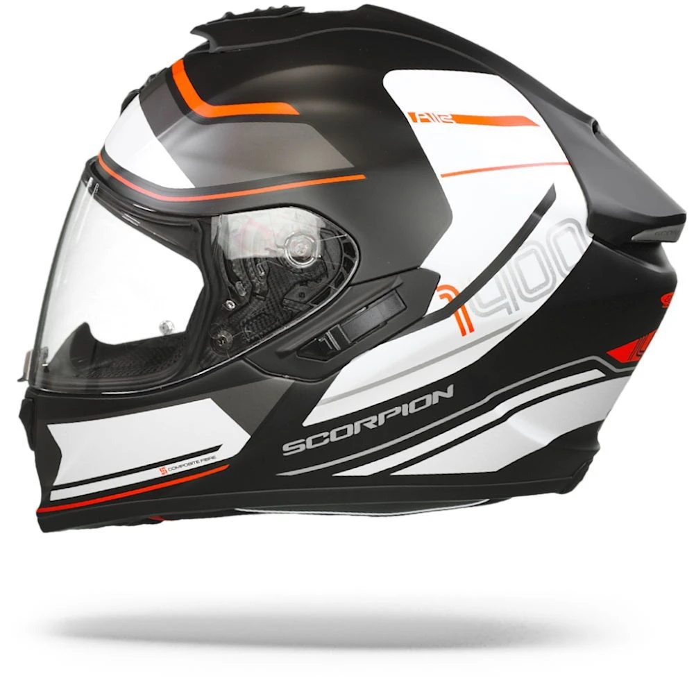 Scorpion EXO-1400 Air Vittoria Matt Black-White Full Face Helmet - Image 6
