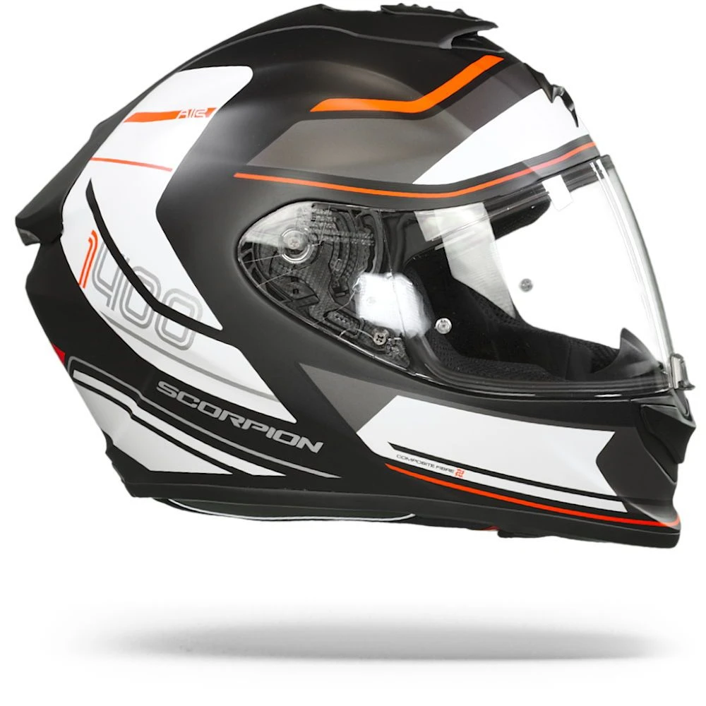 Scorpion EXO-1400 Air Vittoria Matt Black-White Full Face Helmet - Image 4