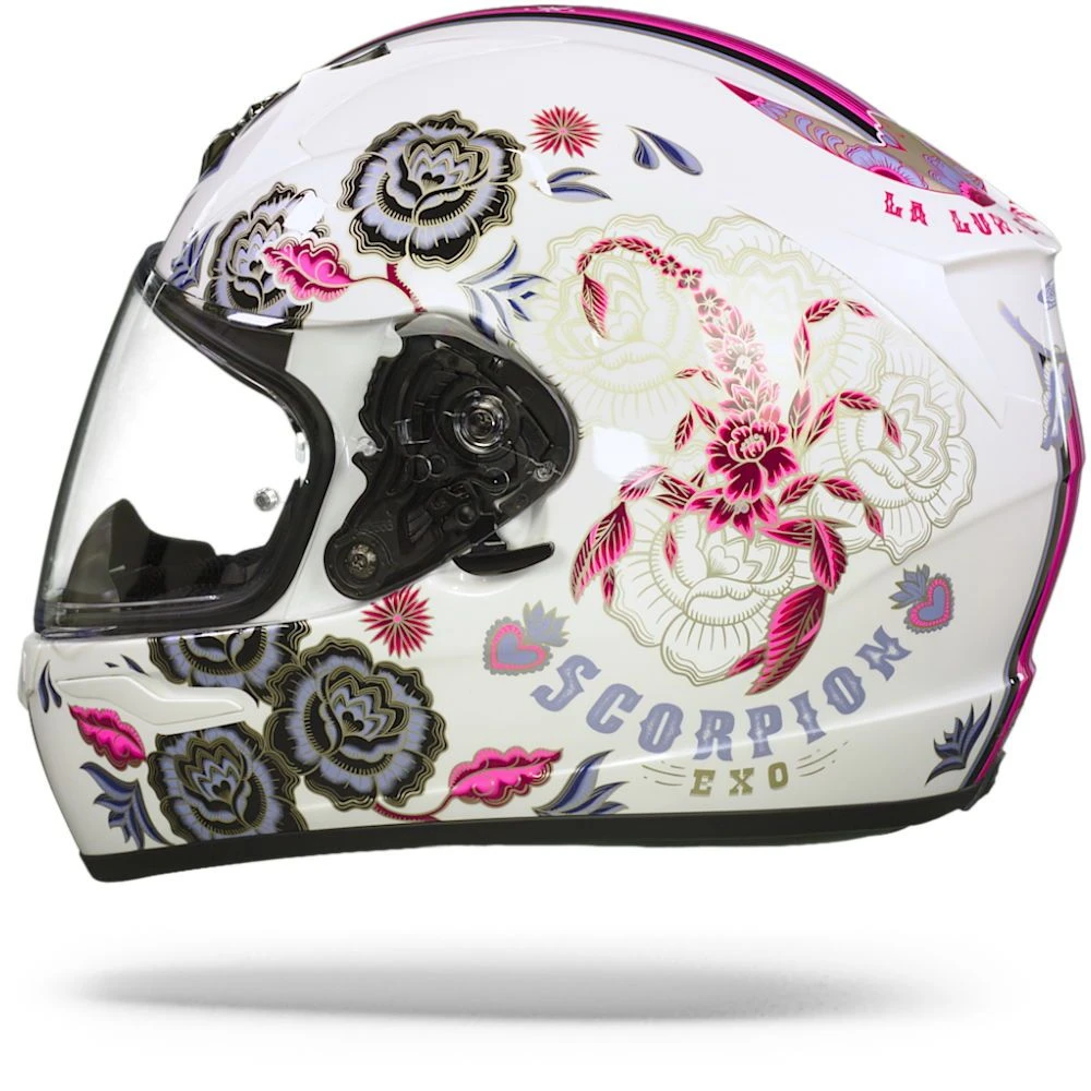 Scorpion EXO-390 Chica II White Pink Full Face Helmet - Image 6