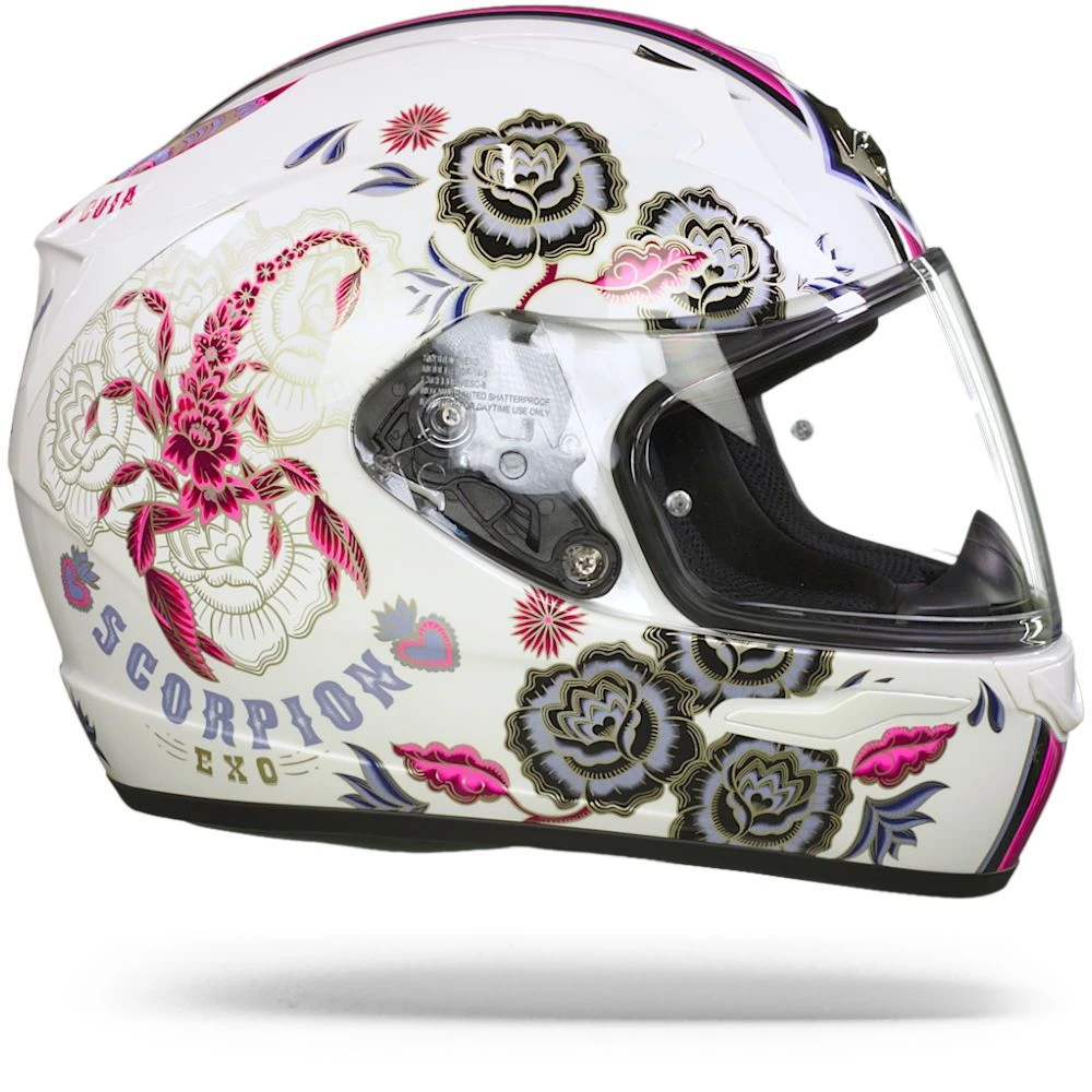 Scorpion EXO-390 Chica II White Pink Full Face Helmet - Image 4