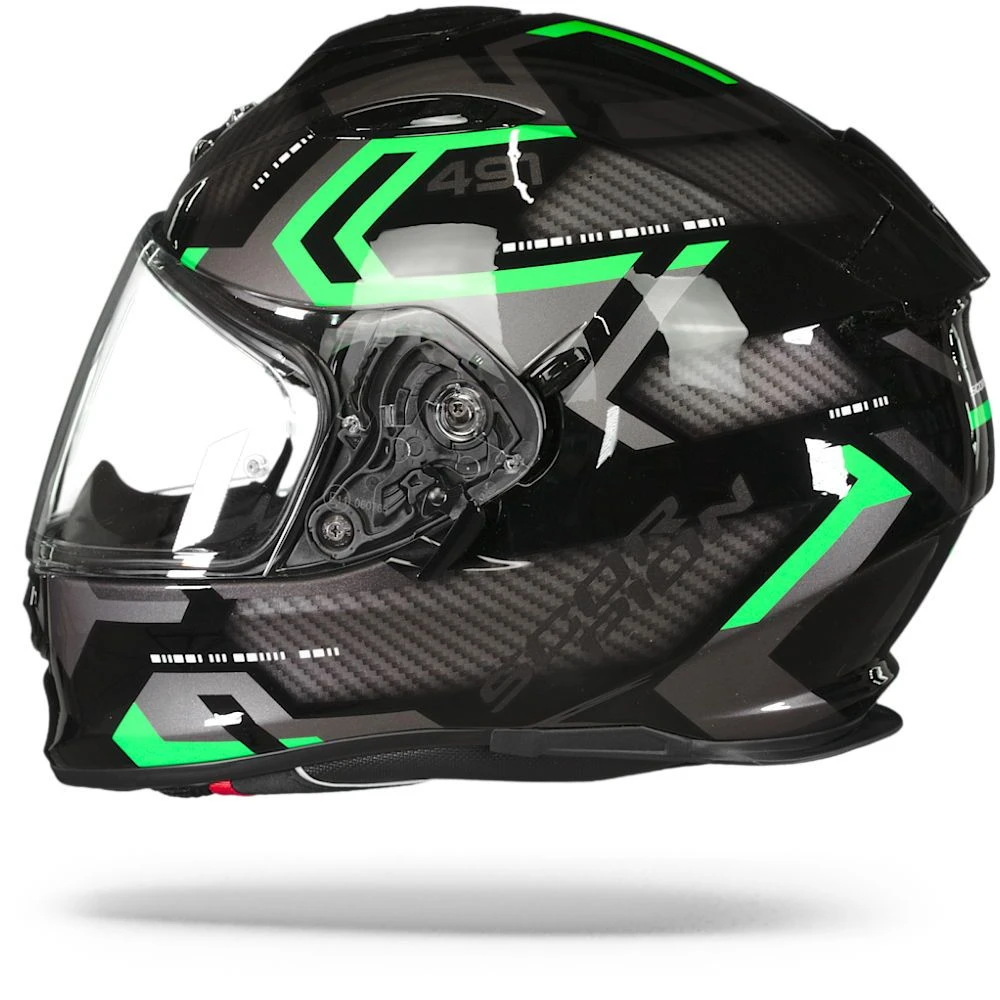 Scorpion EXO-491 Spin Black Green Full Face Helmet - Image 6