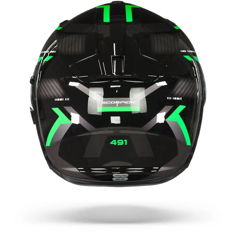 Scorpion EXO-491 Spin Black Green Full Face Helmet - Image 5