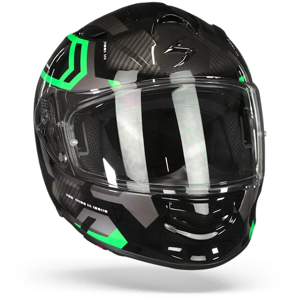 Scorpion EXO-491 Spin Black Green Full Face Helmet - Image 3
