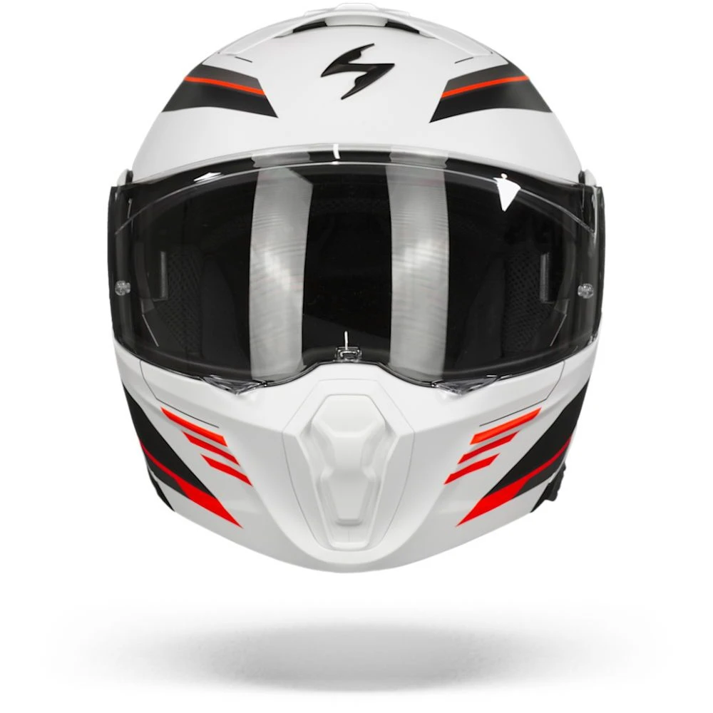 Scorpion EXO-930 Navig Matt White-Black-Red Modular Helmet - Image 2