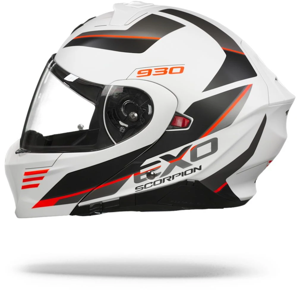 Scorpion EXO-930 Navig Matt White-Black-Red Modular Helmet - Image 6