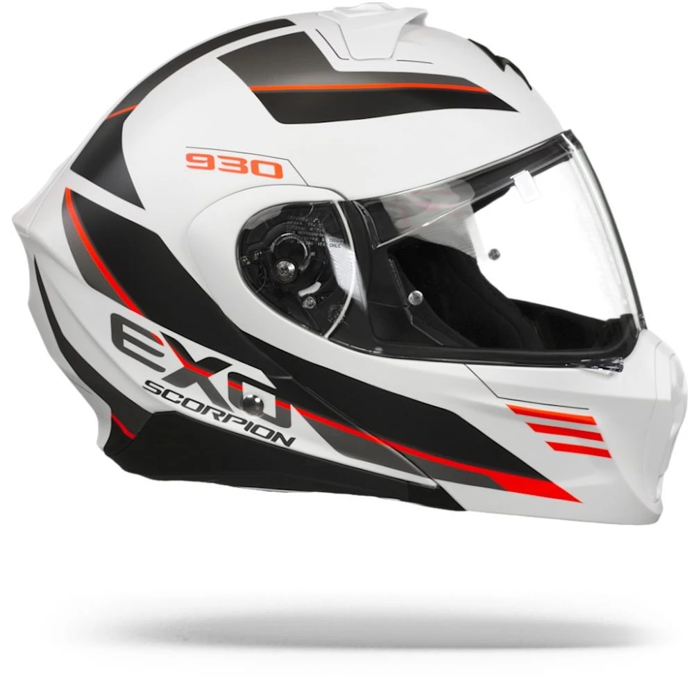 Scorpion EXO-930 Navig Matt White-Black-Red Modular Helmet - Image 4