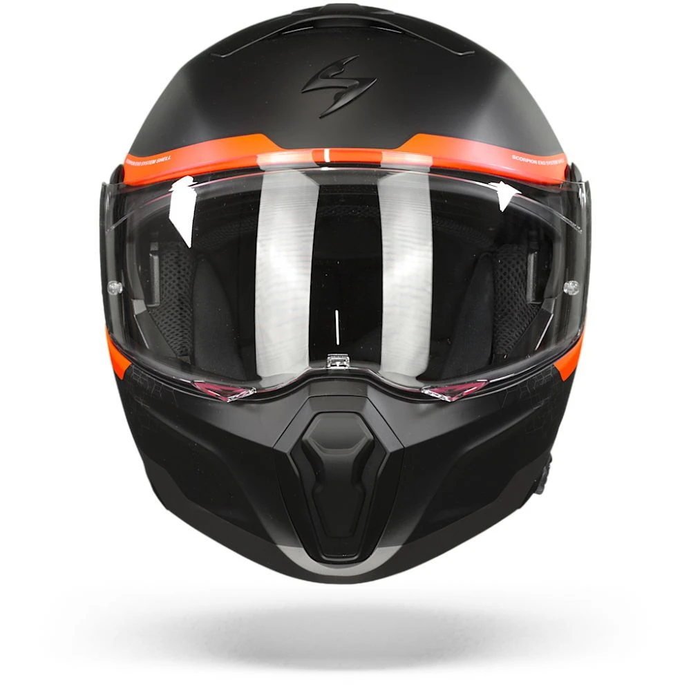 Scorpion EXO-930 Shot Matt Black-Red Modular Helmet - Image 2