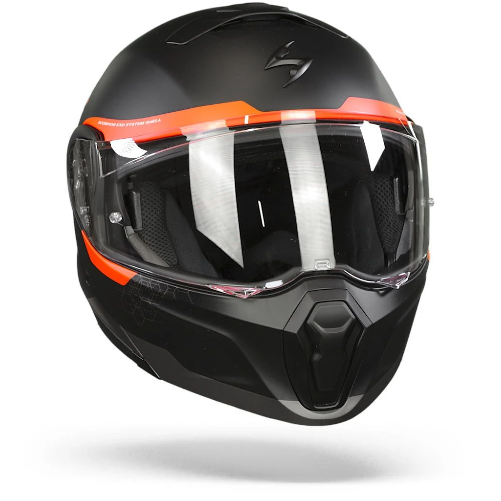Scorpion EXO-930 Shot Matt Black-Red Modular Helmet - Image 3