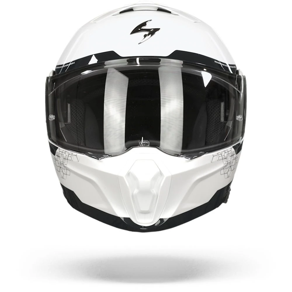 Scorpion EXO-930 Shot Pearl White-Black Modular Helmet - Image 2