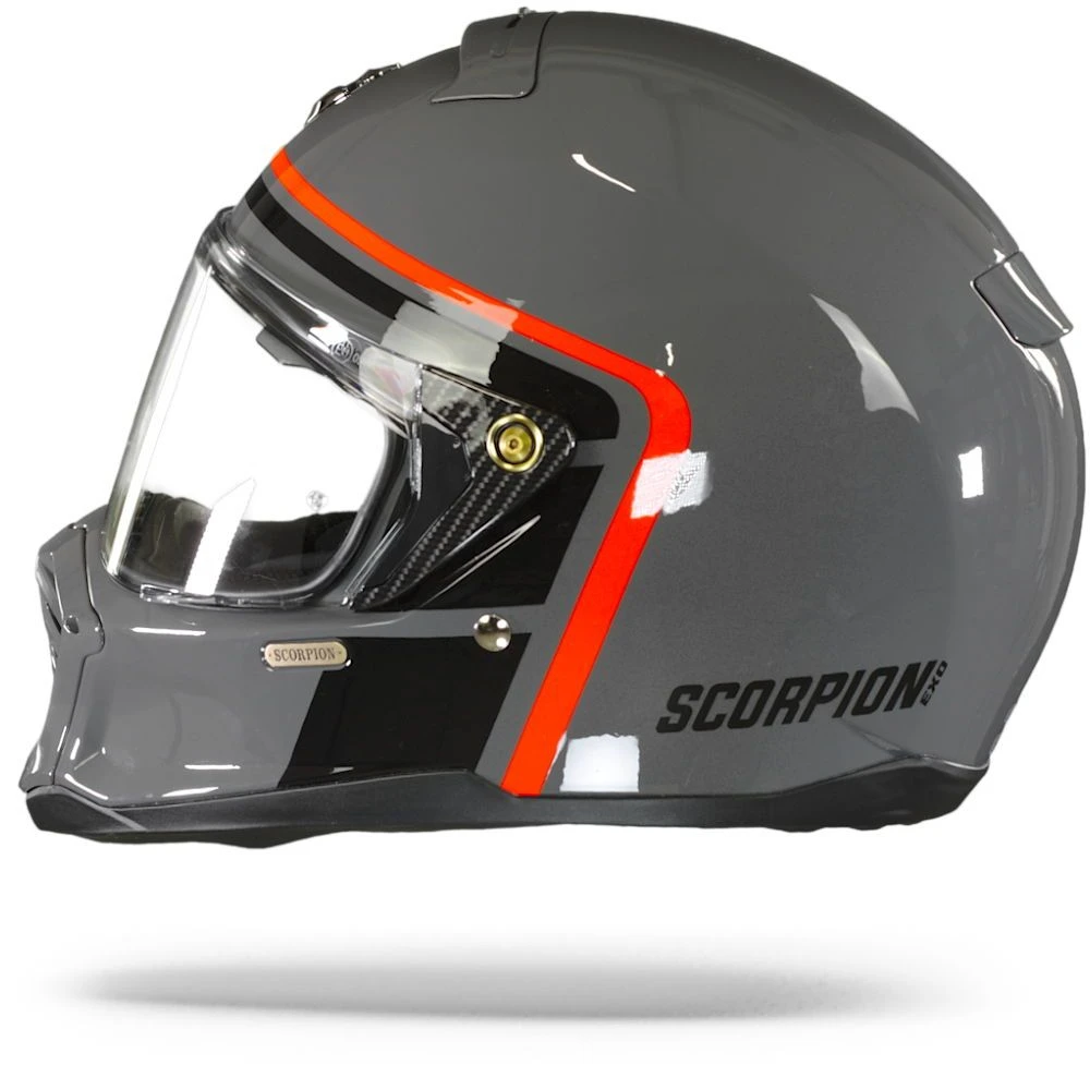 Scorpion EXO-HX1 Nostalgia Cement Grey-Black-Red Full Face Helmet - Image 6