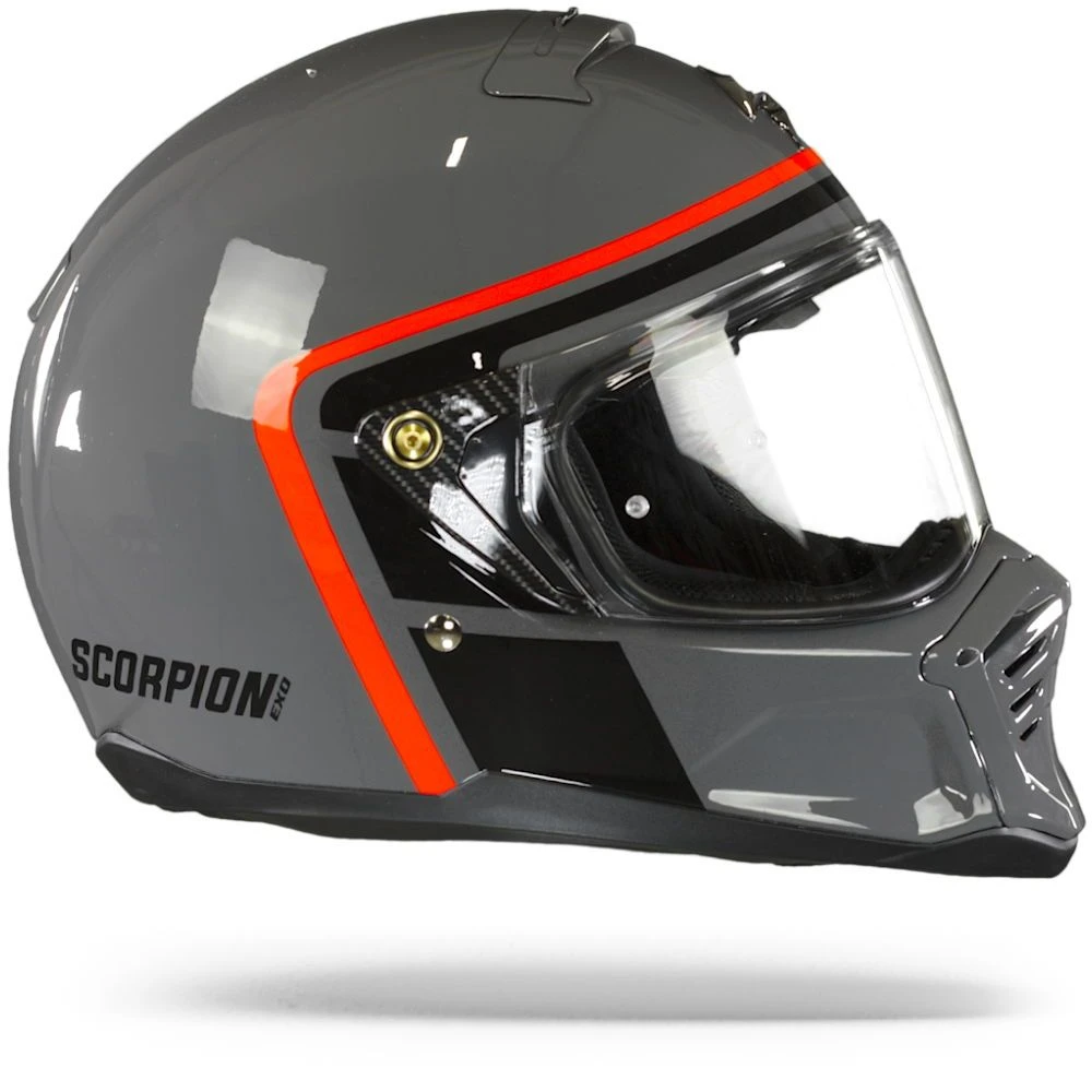 Scorpion EXO-HX1 Nostalgia Cement Grey-Black-Red Full Face Helmet - Image 4