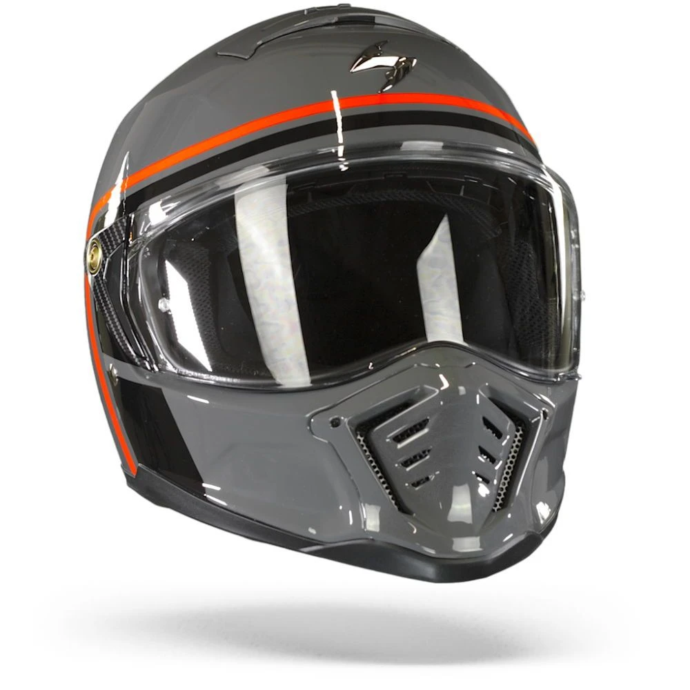 Scorpion EXO-HX1 Nostalgia Cement Grey-Black-Red Full Face Helmet - Image 3