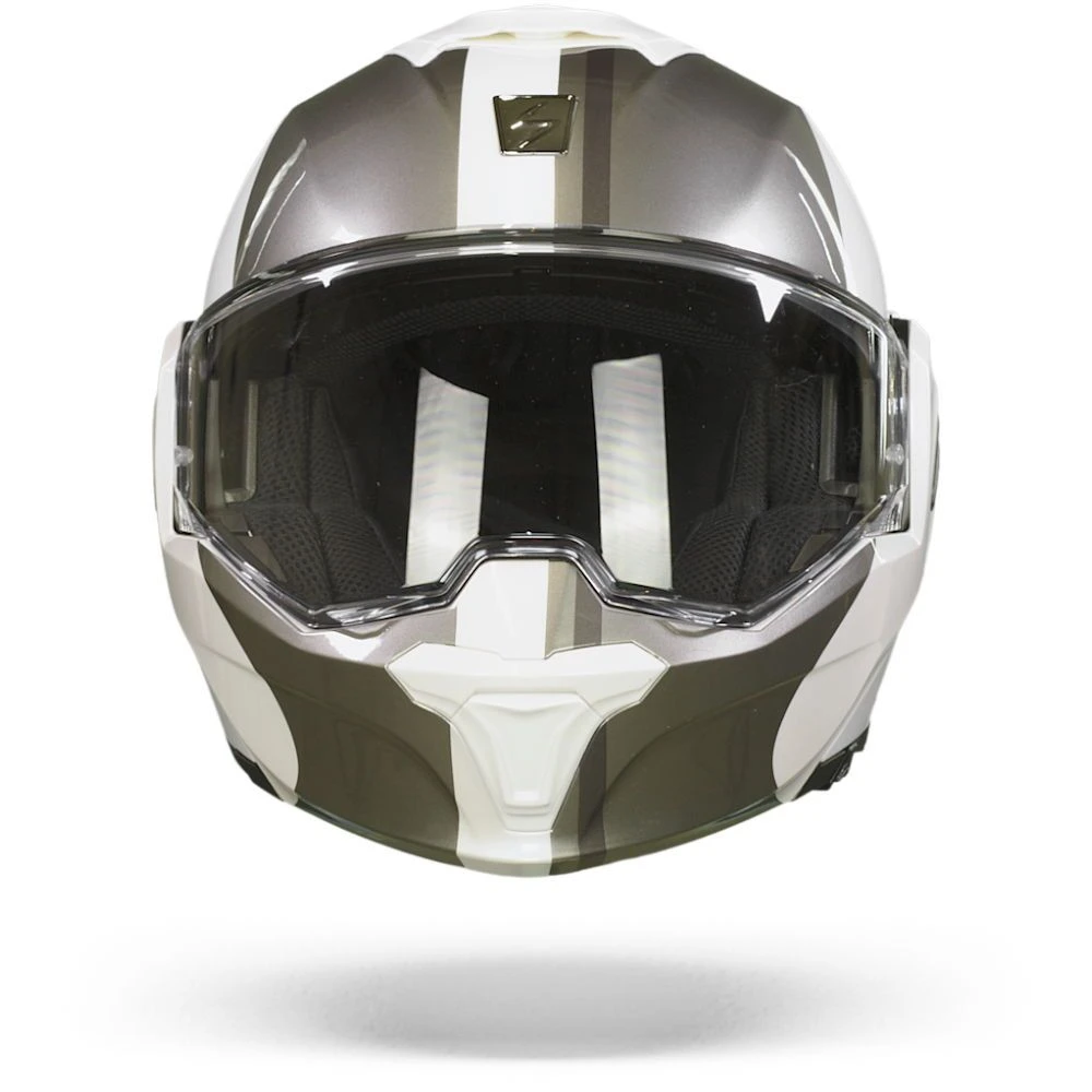 Scorpion EXO-Tech Forza Pearl White-Silver Modular Helmet - Image 2