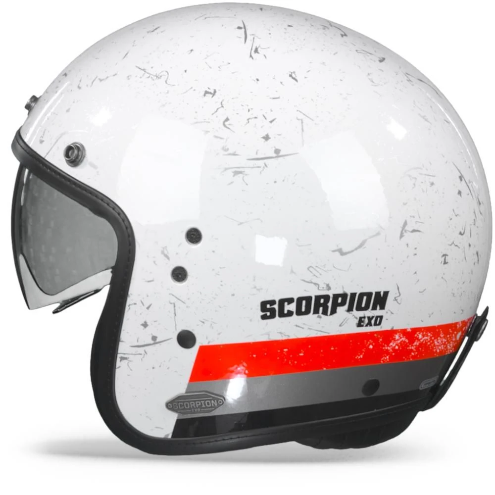 Scorpion Belfast Shift White Red Fluo Jet Helmet - Image 6