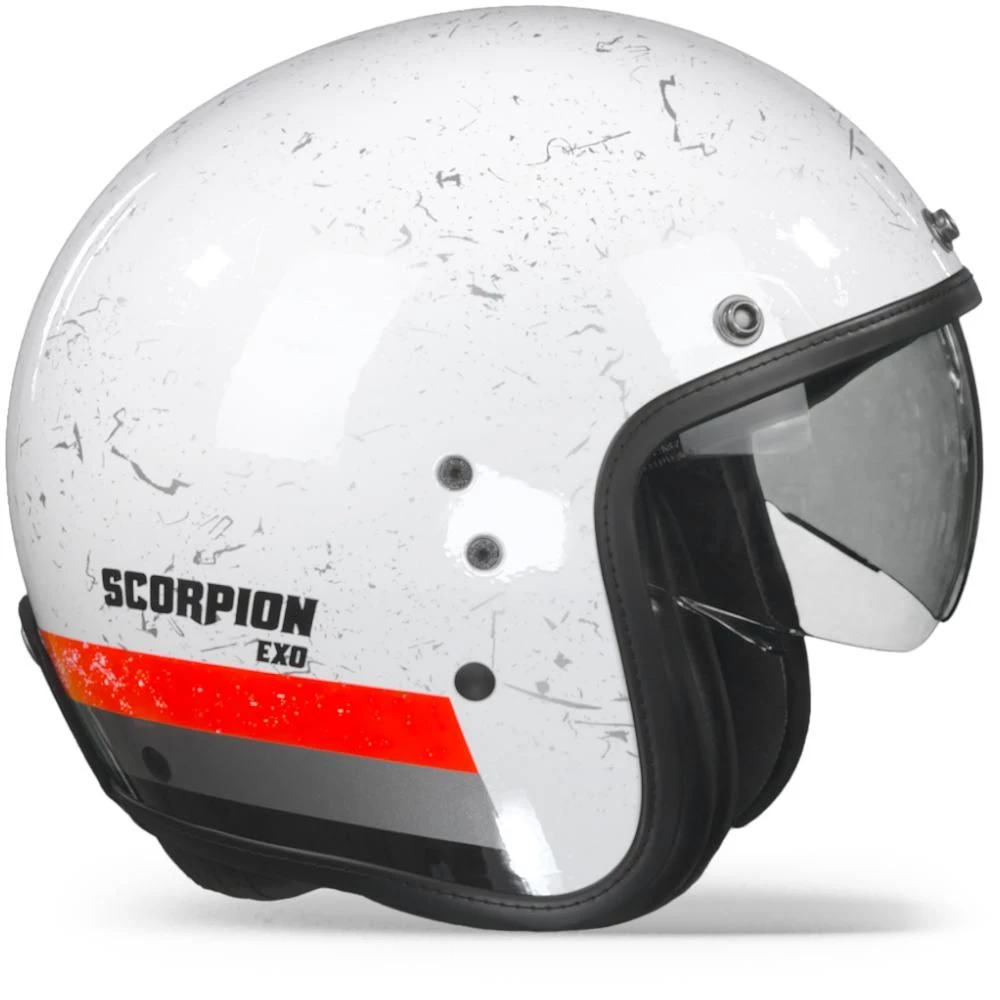Scorpion Belfast Shift White Red Fluo Jet Helmet - Image 4