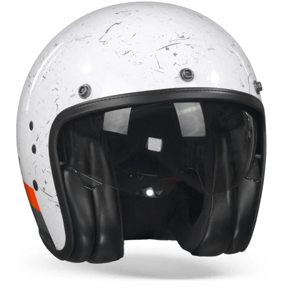 Scorpion Belfast Shift White Red Fluo Jet Helmet - Image 3