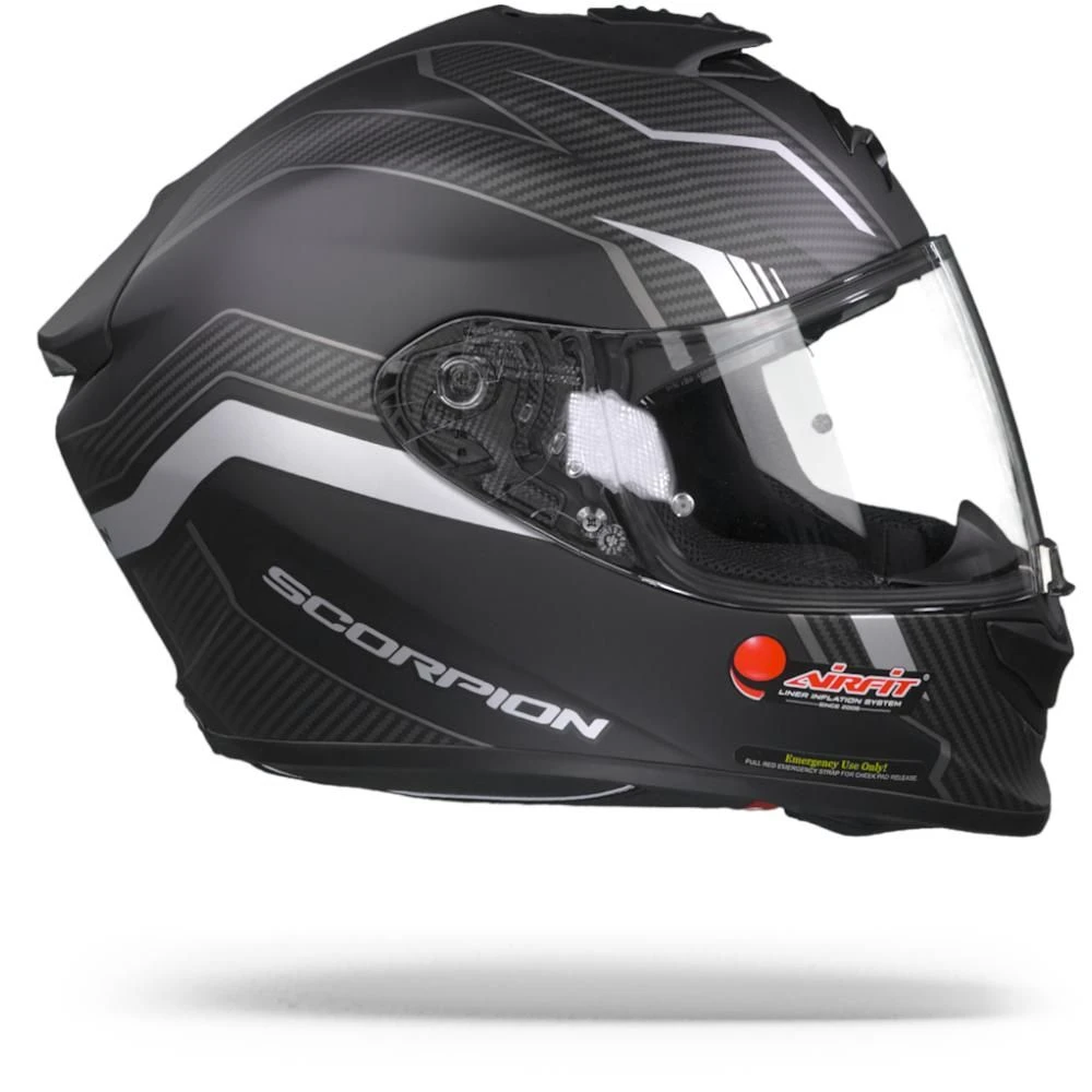 Scorpion EXO-1400 Air Fortuna Matt Black Silver Full Face Helmet - Image 5