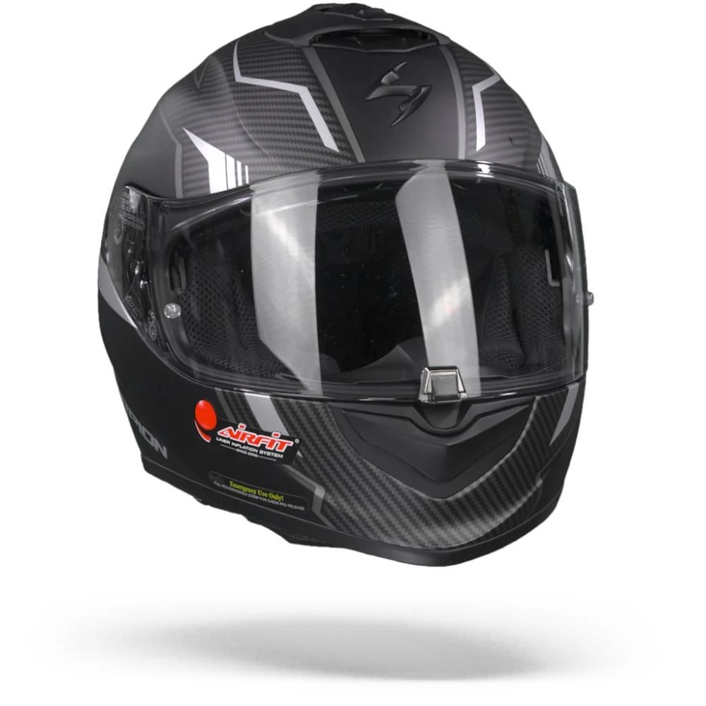 Scorpion EXO-1400 Air Fortuna Matt Black Silver Full Face Helmet - Image 4