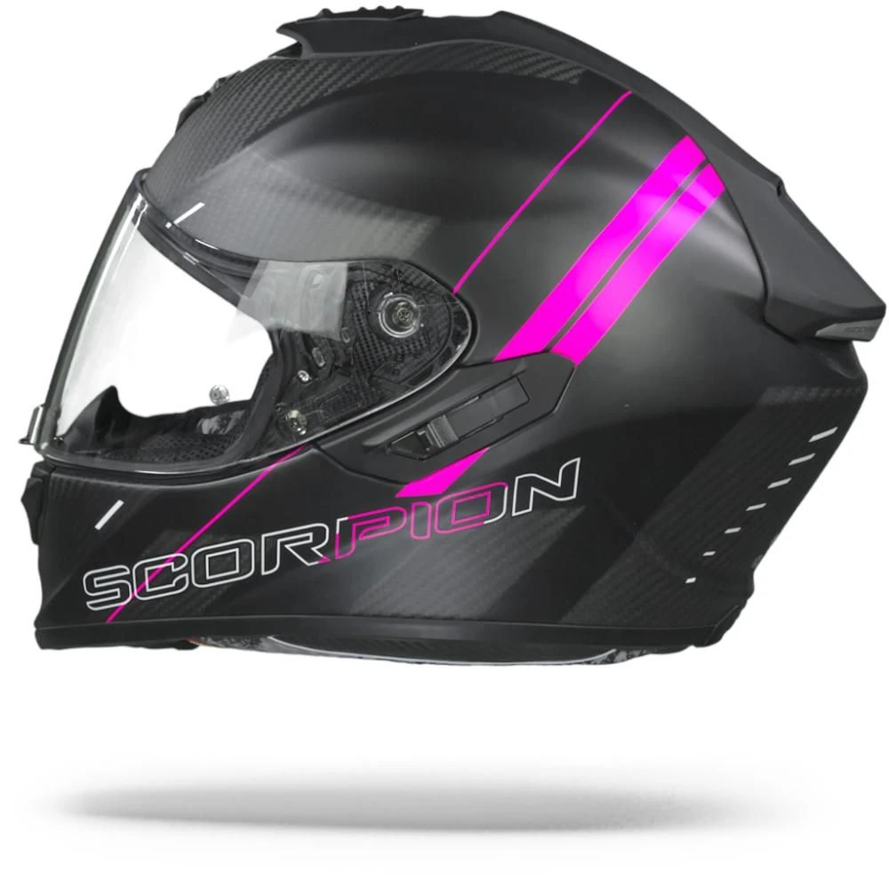 Scorpion EXO-1400 Carbon Air Drik Matt Black Pink Full Face Helmet - Image 6