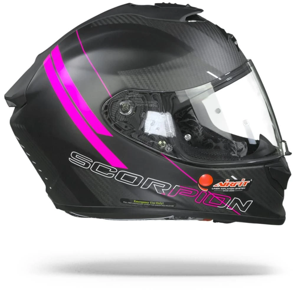Scorpion EXO-1400 Carbon Air Drik Matt Black Pink Full Face Helmet - Image 4