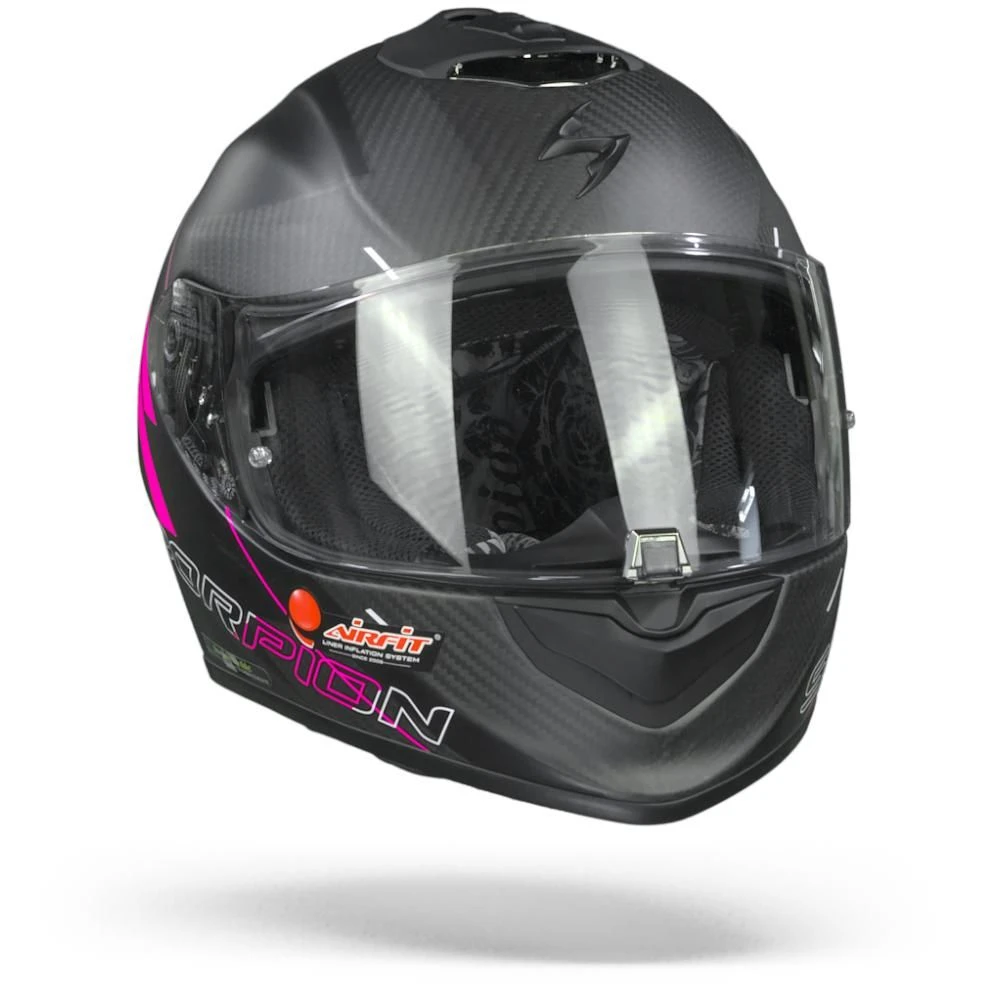 Scorpion EXO-1400 Carbon Air Drik Matt Black Pink Full Face Helmet - Image 3