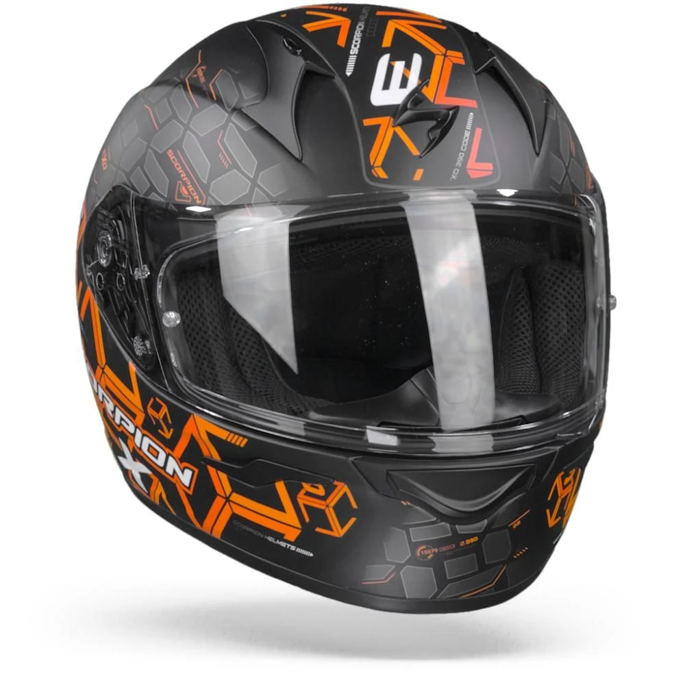 Scorpion EXO-390 Cube Matt Black Orange Full Face Helmet - Image 3