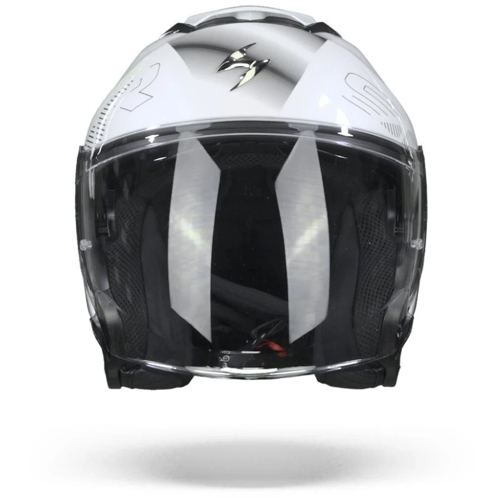 Scorpion EXO-S1 Gravity Pearl White Silver Jet Helmet - Image 2