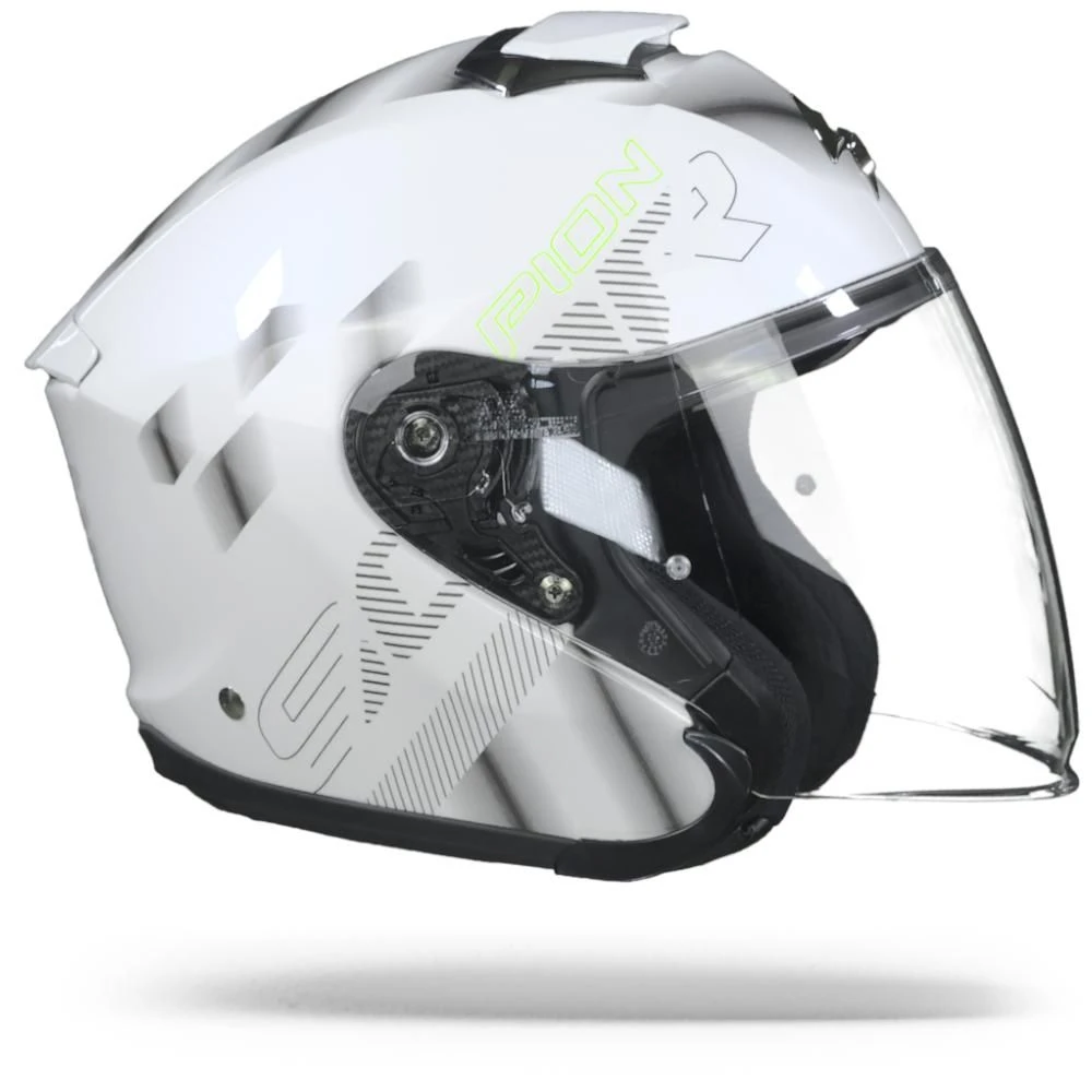 Scorpion EXO-S1 Gravity Pearl White Silver Jet Helmet - Image 4