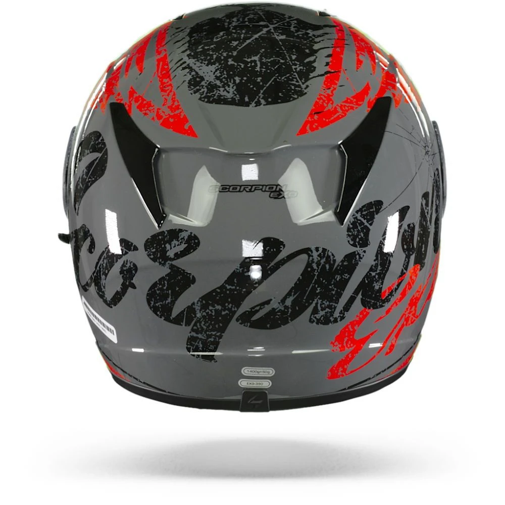Scorpion EXO-390 Ighost Cement Grey Red Full Face Helmet - Image 5