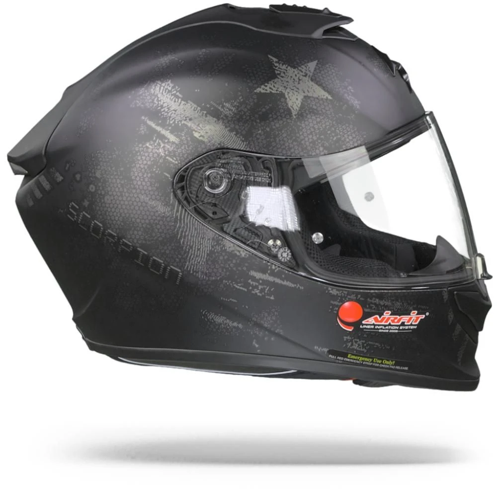 Scorpion EXO-1400 Air Asio Matt Black Silver Full Face Helmet - Image 5