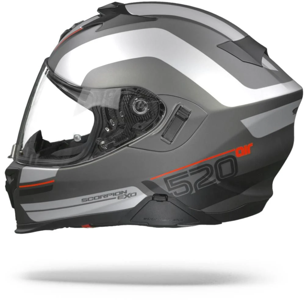 Scorpion EXO-520 Air Lemans Matt Silver Red Full Face Helmet - Image 7