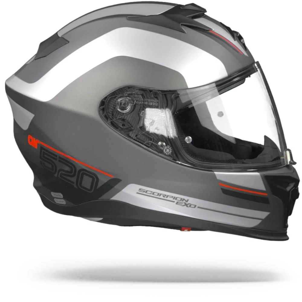Scorpion EXO-520 Air Lemans Matt Silver Red Full Face Helmet - Image 5