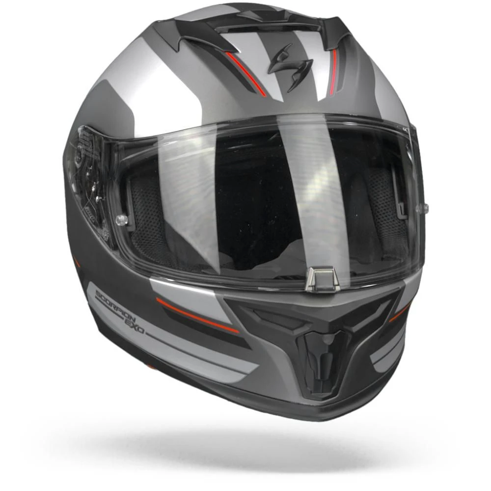 Scorpion EXO-520 Air Lemans Matt Silver Red Full Face Helmet - Image 4