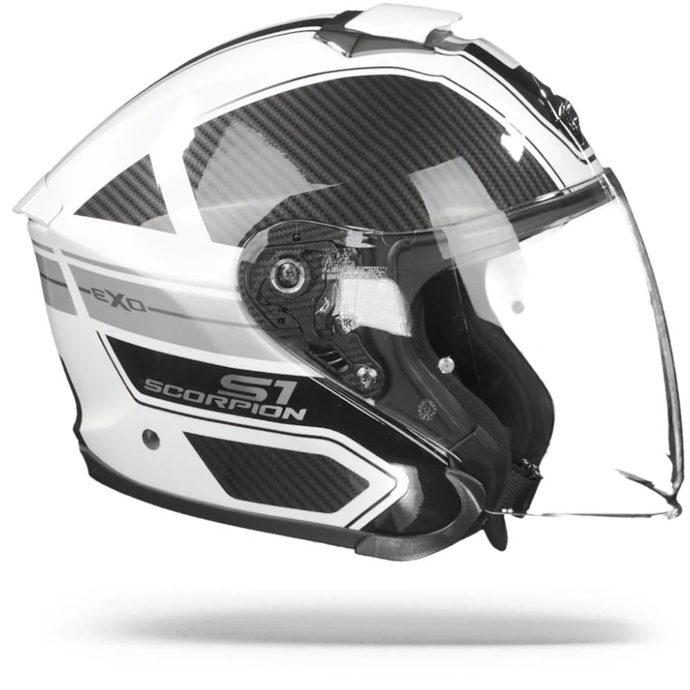 Scorpion EXO-S1 Cross-Ville White Black Silver Jet Helmet - Image 5