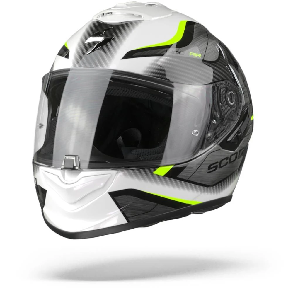 Scorpion EXO-1400 Air Attune White Neon Yellow Full Face Helmet - Image 5