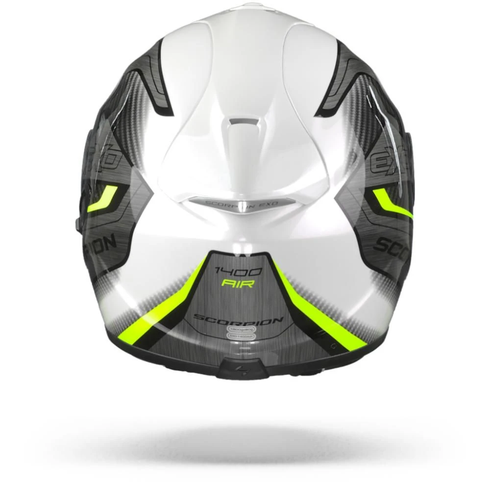 Scorpion EXO-1400 Air Attune White Neon Yellow Full Face Helmet - Image 3