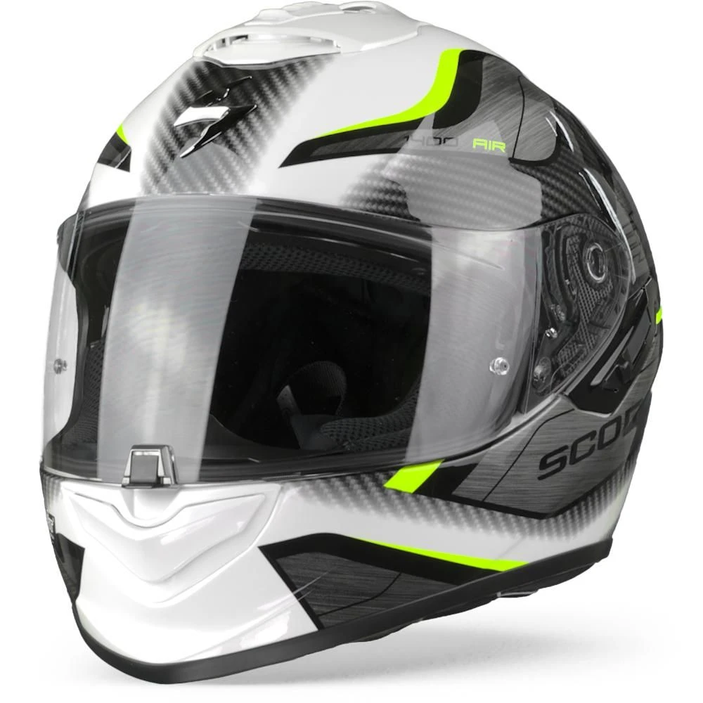 Scorpion EXO-1400 Air Attune White Neon Yellow Full Face Helmet - Image 6