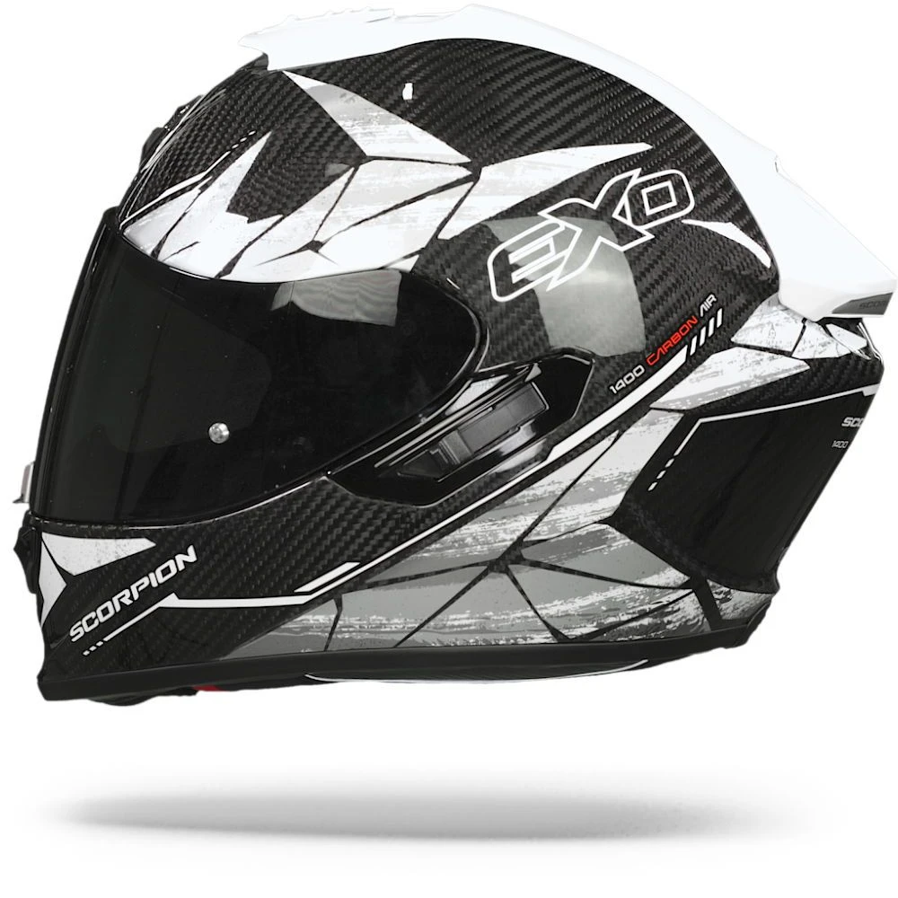 Scorpion EXO-1400 Carbon Air Aranea Black-White Full Face Helmet - Image 6