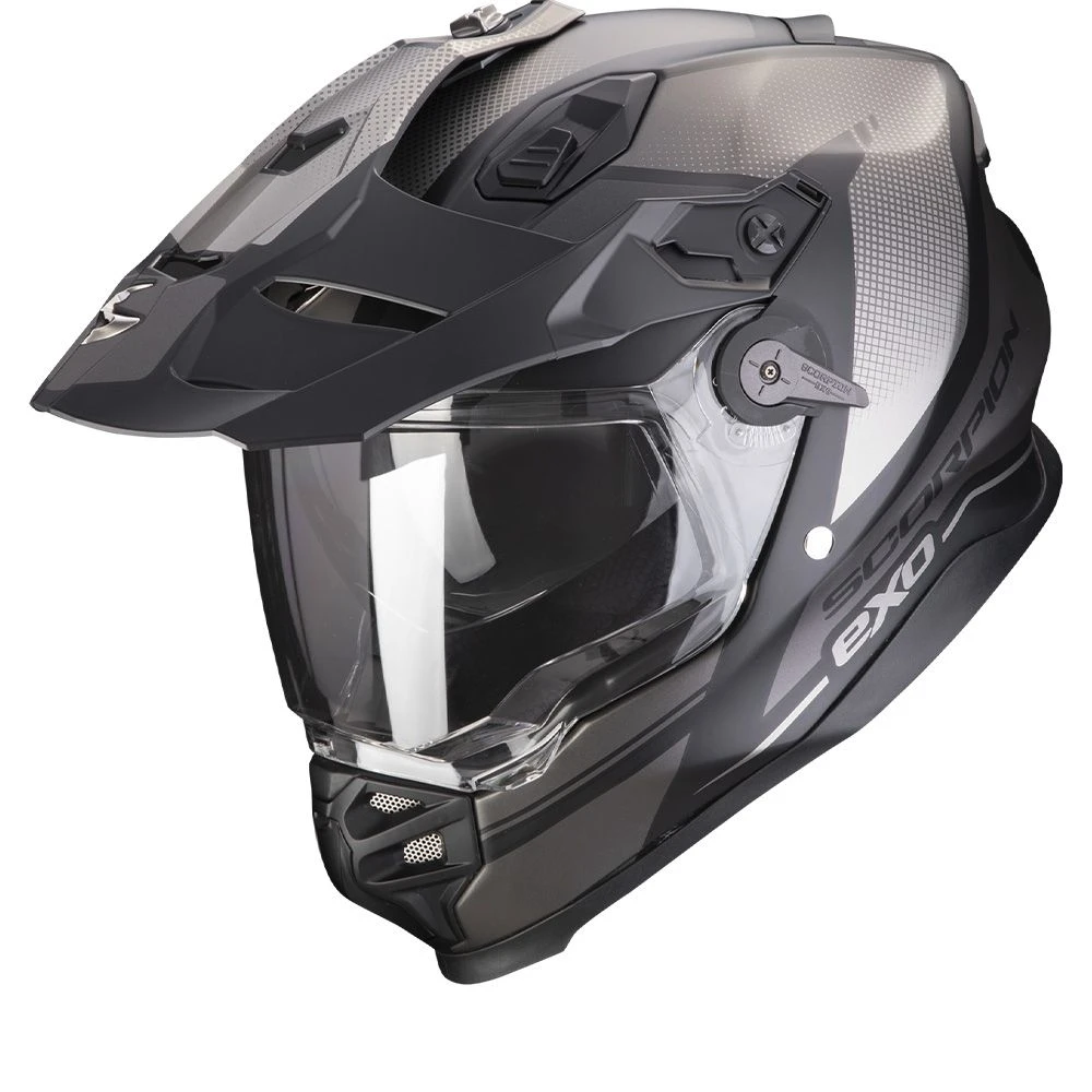 Scorpion ADF-9000 Air Trail Matt Black-Silver Adventure Helmet
