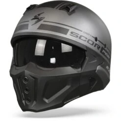 Scorpion Covert-X Tussle Matt Silver-Black Jet Helmet