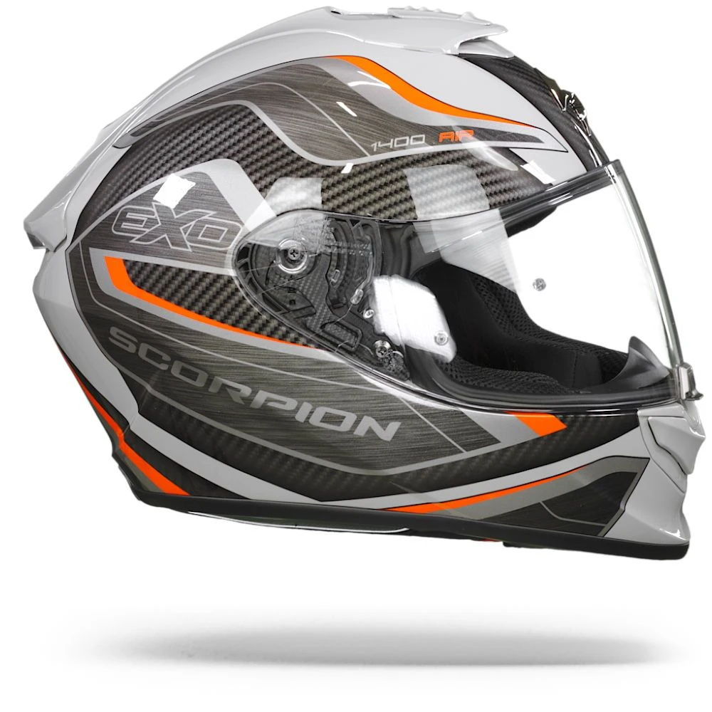 Scorpion EXO-1400 Air Attune Grey-Black-Red Full Face Helmet - Image 4