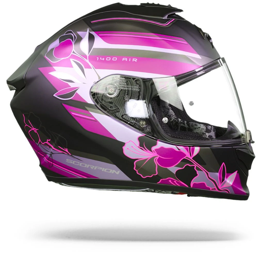 Scorpion EXO-1400 Air Gaia Matt Black-Pink Full Face Helmet - Image 4